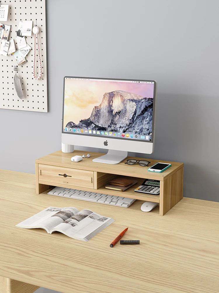 

Office Cuter Monitor Stand Ne Protector L Screen Base Desktop Keyboard Storage Box Organization Eco-Friendly Densi B...