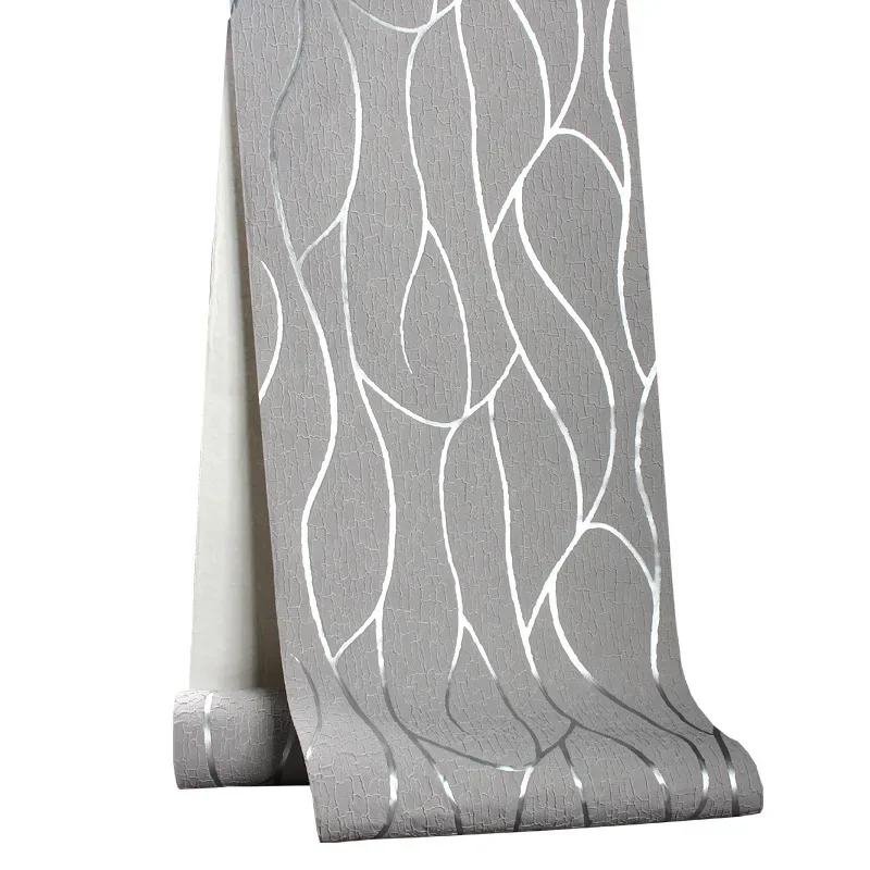 Modern simple 3D curve wallpaper high grade velvet abstract line bedroom living room background wallpaper
