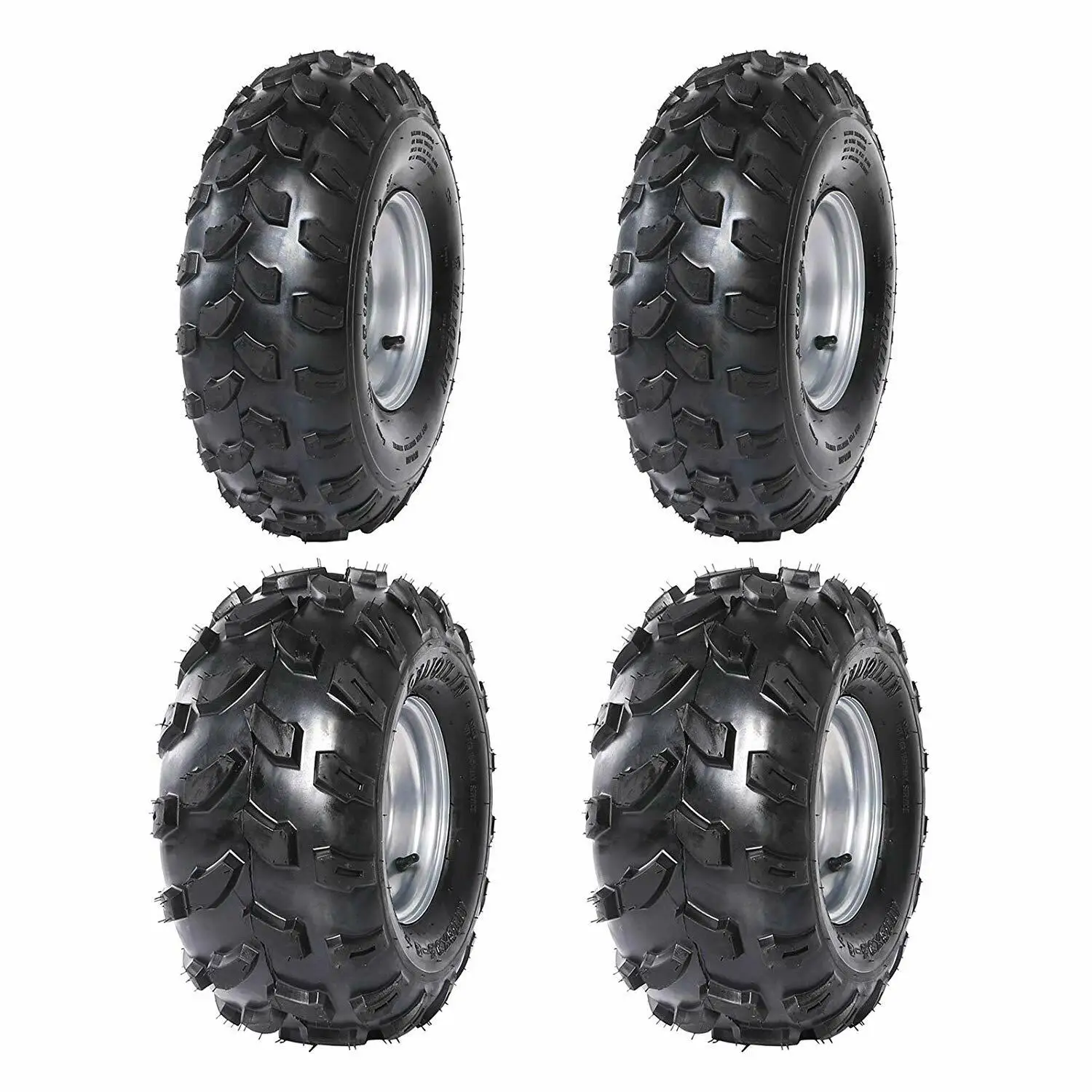 

Комплект из 4 колес (передние 19x7-8 + задние 18x9.50-8) с шинами и дисками для квадроциклов и картов