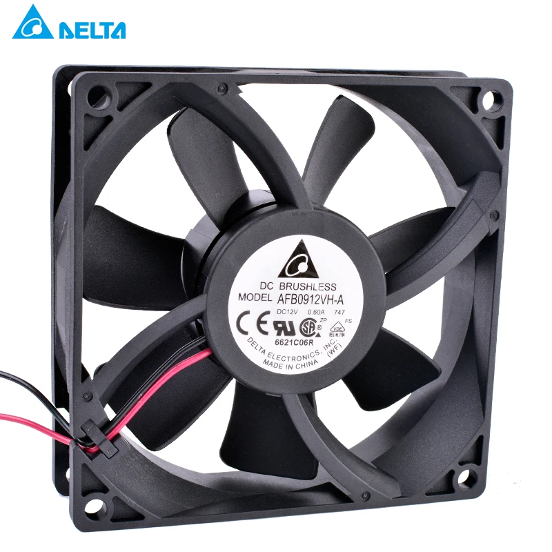 AFB0912VH-A 90mm fan 9025 92x92x25mm 12V 0.60A double ball bearing large air volume cooling fan