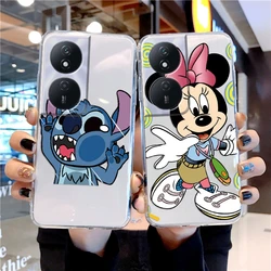 For Huawei Honor X7b 4G 90 Smart 5G Phone Case Couple Mickey Minnie Mouse Stitch Silicone Clear Transparent Bumper Back Cover