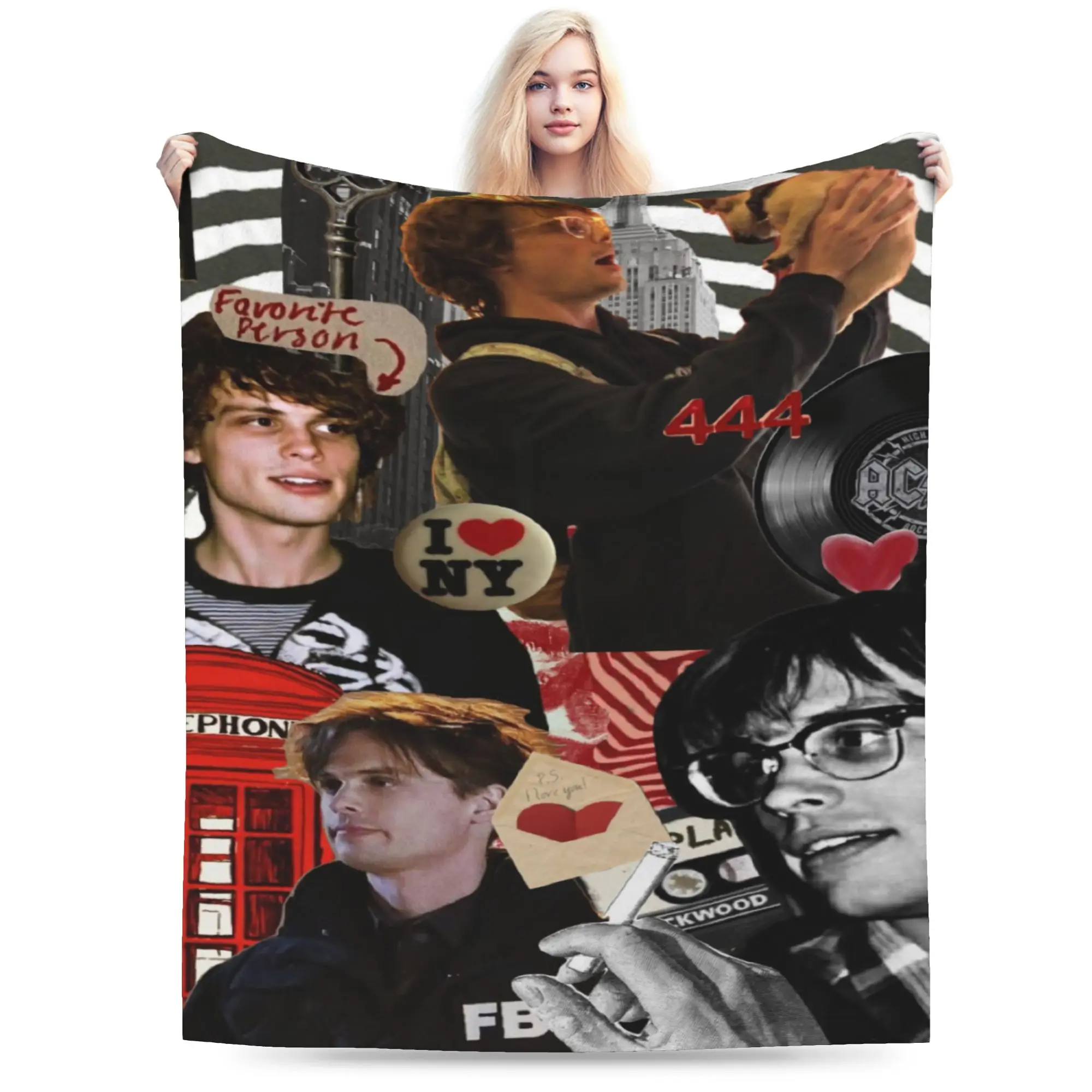 Matthew Gray Gubler Collage Warm Blankets  Kids Adult Plush Throw Blanket Fashion Couch Chair Flannel Bedspread Sofa Bed Cover