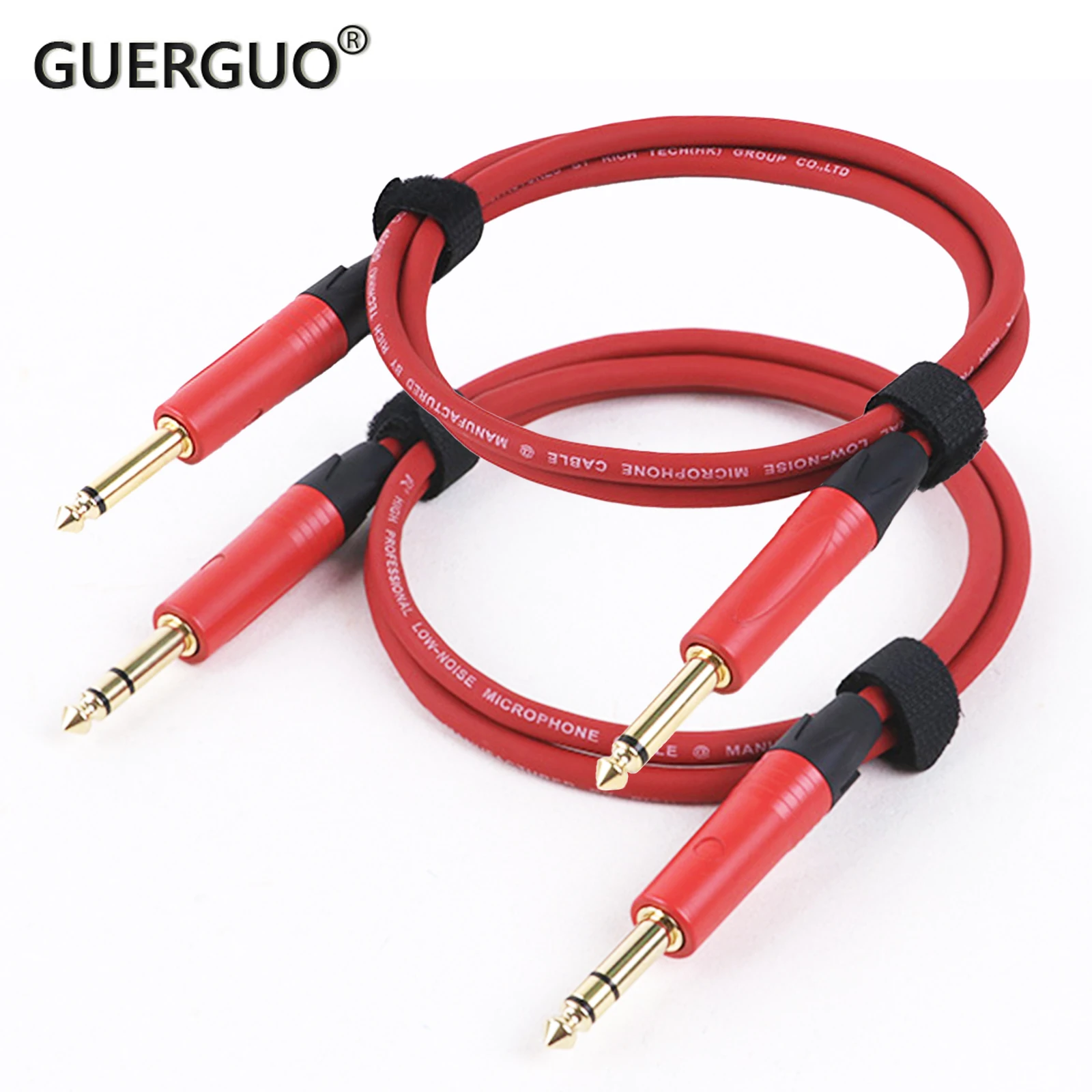 Gold Plated 6.35/6.5MM Stereo/Mono Audio TRS/TS 1/4 Inch Speaker Amplifier Cable with Colorful 6.35MM Jack for Guitar Keyboard‎
