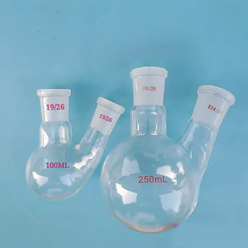 Two -port round -bottomed bottle 25/50/100/250/500/1000/2000/3000/5000ml two -port burning bottle