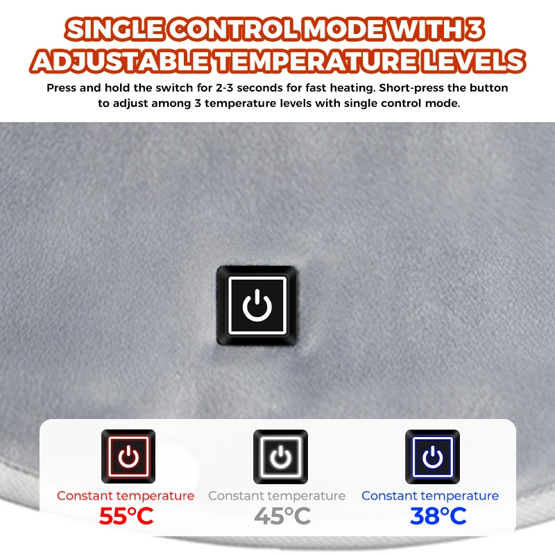 3 Heat Zones Electric Heated Shawl Neck Shoulder Pad Smart Fast Heating USB Thermal Cape Soft Warmer Coat for Office Outdoor view 4