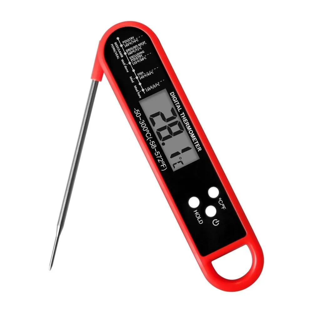 Backlit Display Instant Read Thermometer Touchscreen LCD High Accuracy Digital Meat Thermometer Timer Cook Mode Probe Type