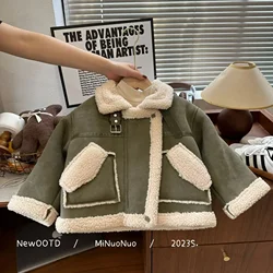 Baby Winter Coat Boys Fleece Coat Childrens Lamb Fleece Coat Boys Thickened Children Autumn Winter Warm Comfortable