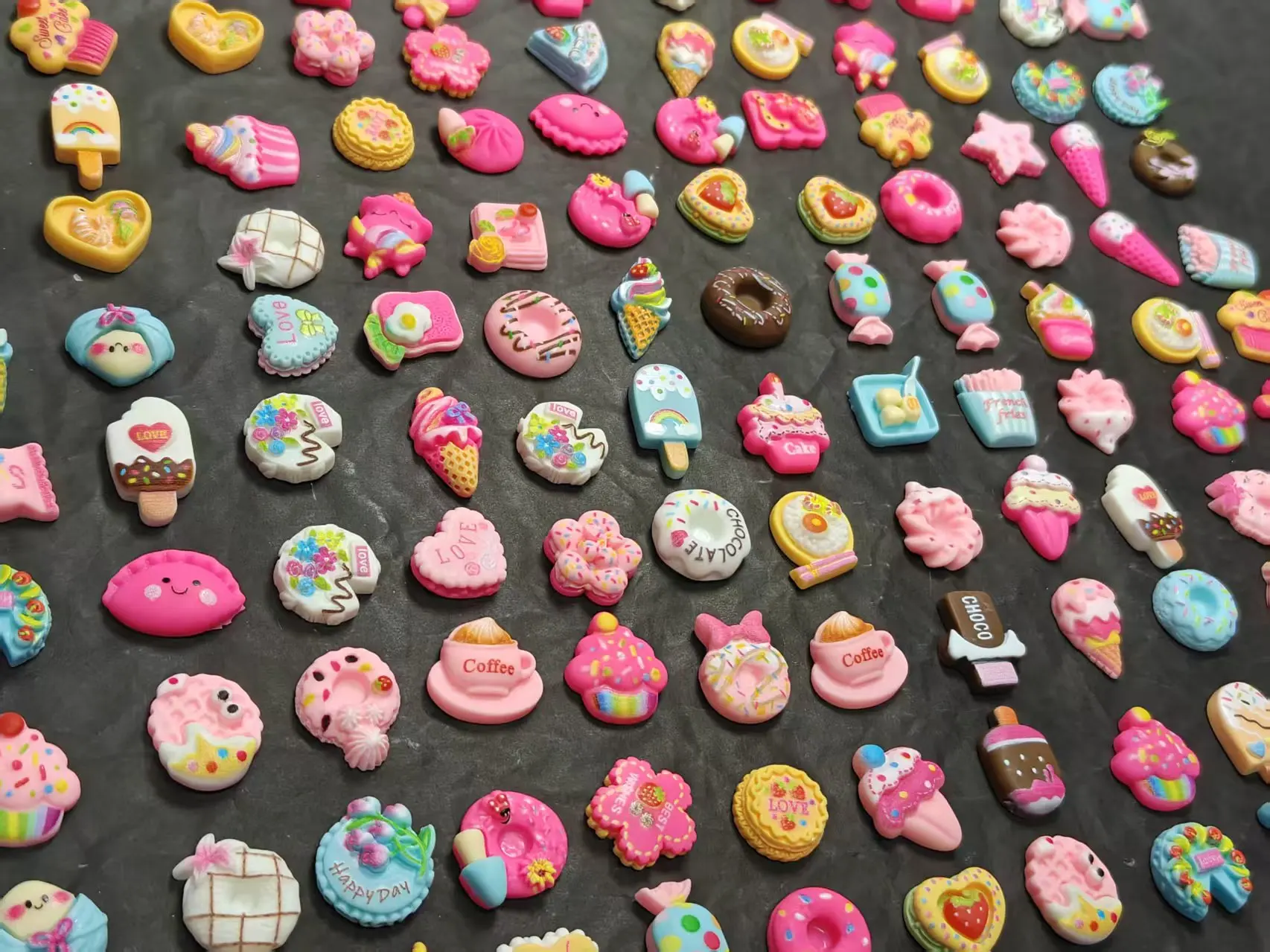 

50 pieces of Kawaii 3D candy cake pendant - rhinestones for acrylic nail art decoration - odorless - nail accessories, Diy nails