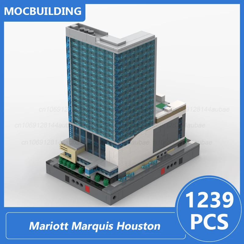 Mariott Marquis Houston arquitectura modelo Moc bloques de construcción Diy montar ladrillos colección de exhibición juguetes de Navidad regalos 1239 Uds