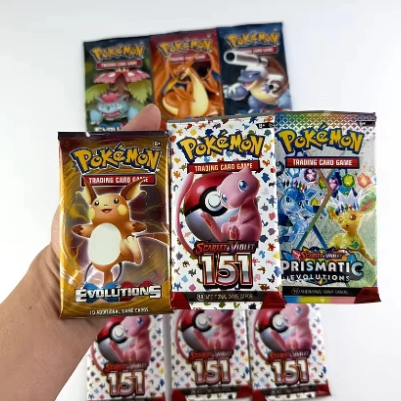 

360 Pcs Pokemon Card Prismatic Evolutions Obsidian Flames PALDEAN FATES Surging Sparks English Booster Battle Transaction Card