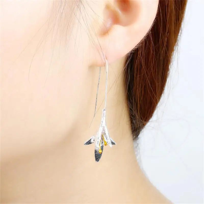 Long Drop Earrings Easy Match Chic Accessories Fashion Ladies Jewelry Lily Earrings Fashionable Need Earring Stylish Unique Hot