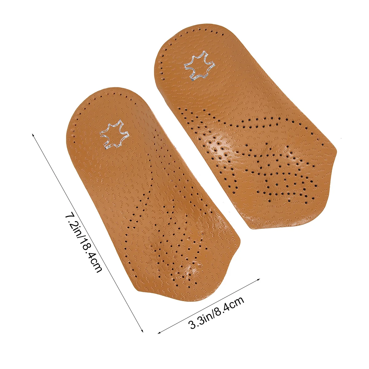 1 Pair Support Insoles Half Pads For Flatfoot Pads Flat Feet Comfortable Shoe Inserts Size 37-38 Brown Foot Care Tool