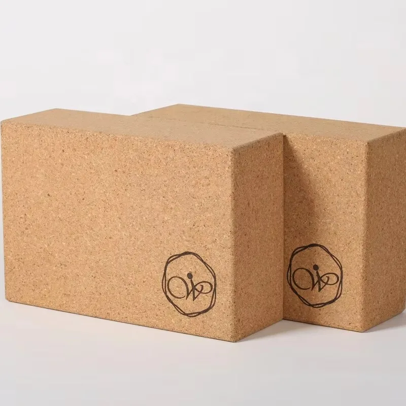 YTYIN Wholesale Factory Custom Logo Print Cork Yoga Brick Eco Friendly Cork Yoga Block