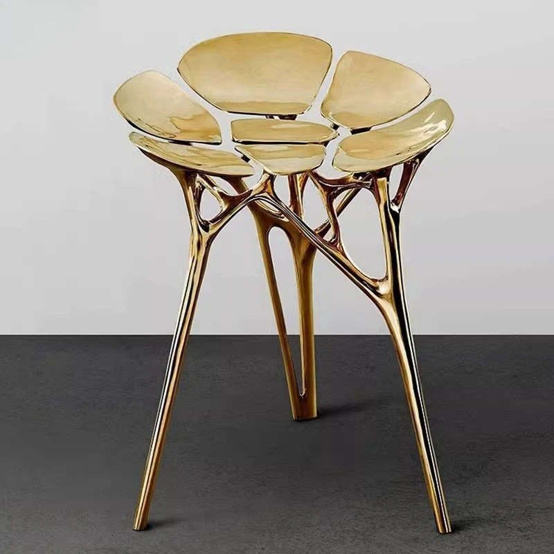 

Light luxury brass petal chair model room hotel reception leisure chair modern Internet celebrity single