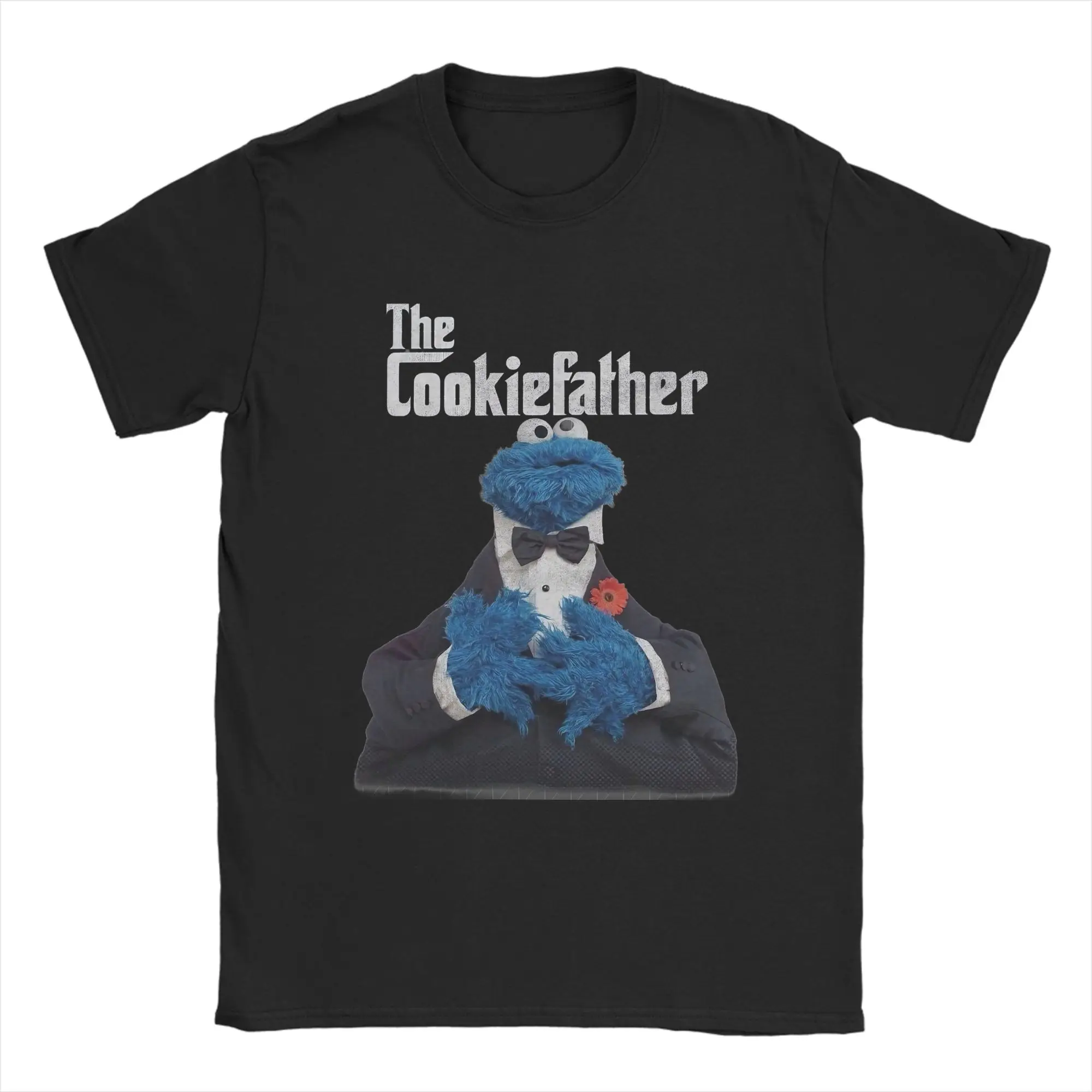 Cookie Monsters Cartoon  T-Shirt Men's Cotton Clothes Printed Sesames Streets  SesameStreet O-neck Short Sleeve