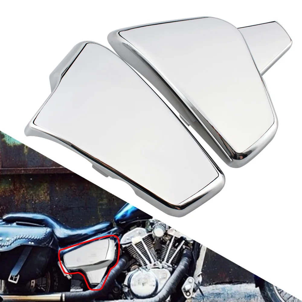 Motorcycle Accessory Left Right Battery Side Fairing Guard Chrome Fit For Honda VLX600 VT 600C CD Shadow VLX Deluxe 1999-2008