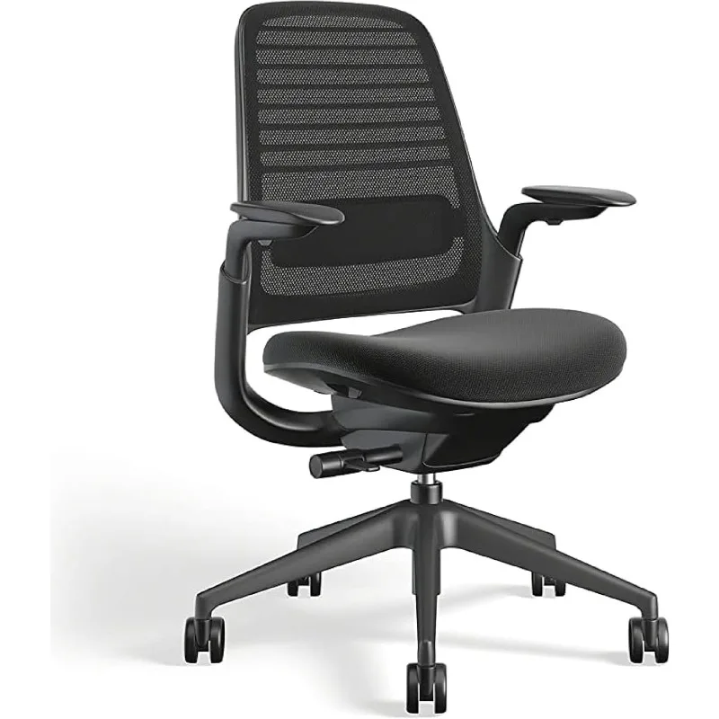 Steelcase Series 1 Office Chair Ergonomic Work Chair with Wheels for Carpet Helps Support Productivity Weight-Activated Controls