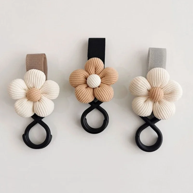 Baby Kinderwagen Haken Süße Blume Kinder Warenkorb Regenschirm Hängen Tasche Lagerung Schleife Haken Infant Liefert Lagerung Zubehör – Detail 2