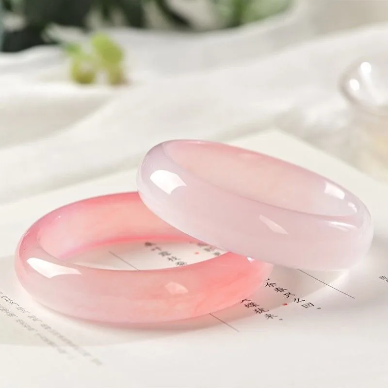 

New Natural Quartzite Jade Pink Girl Bracelet