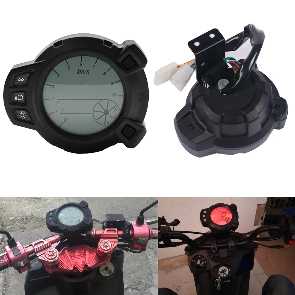 Motorcycle 10000 RMP 7 Color Oil Level LCD Digital Instrumentation Speedometer Tachometer Odometer For Yamaha RXM BWS 125 BWS125