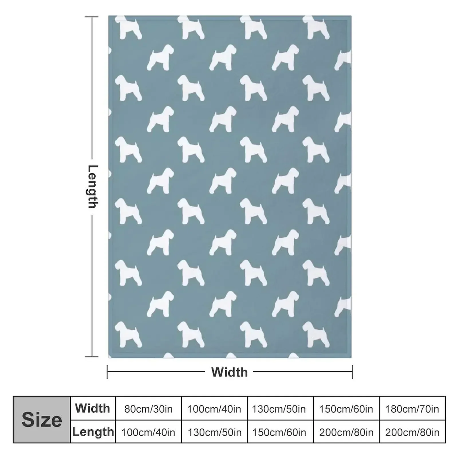 Soft Coated Wheaten Terrier Silhouette(s) Throw Blanket couch cozy soft plush fuzzy picnic outdoor blanket