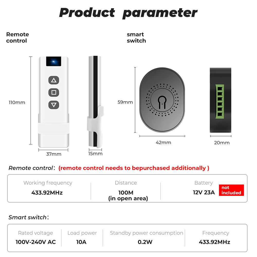 Tuya-Joli Intelligent Wifi RF433 pour Volet Roulant, Moteur Électrique, Commande Vocale avec Alexa Google Home