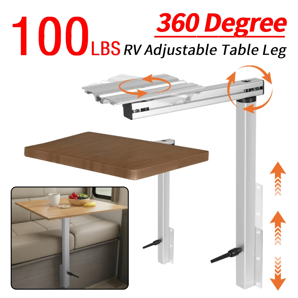 

RV Adjustable Table Leg 360 Degree Rotation Aluminum Alloy Removable RV Table Leg Folding Table Leg for Caravan Motorhome Yachts