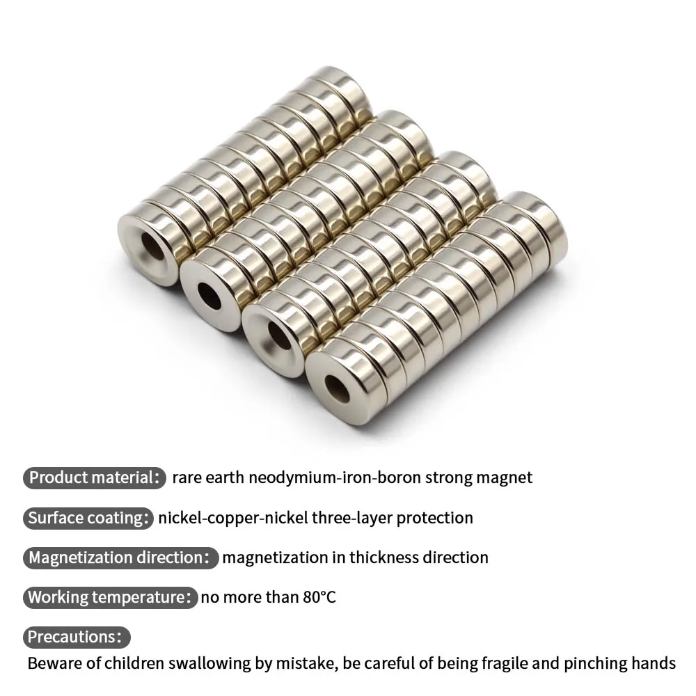 15x5-5 مللي متر سوبر مغناطيس النيوديميوم القوي N35 ندفيب المغناطيسي الدائم imanes جولة مع ثقوب مغناطيس قوي مغناطيس الثلاجة