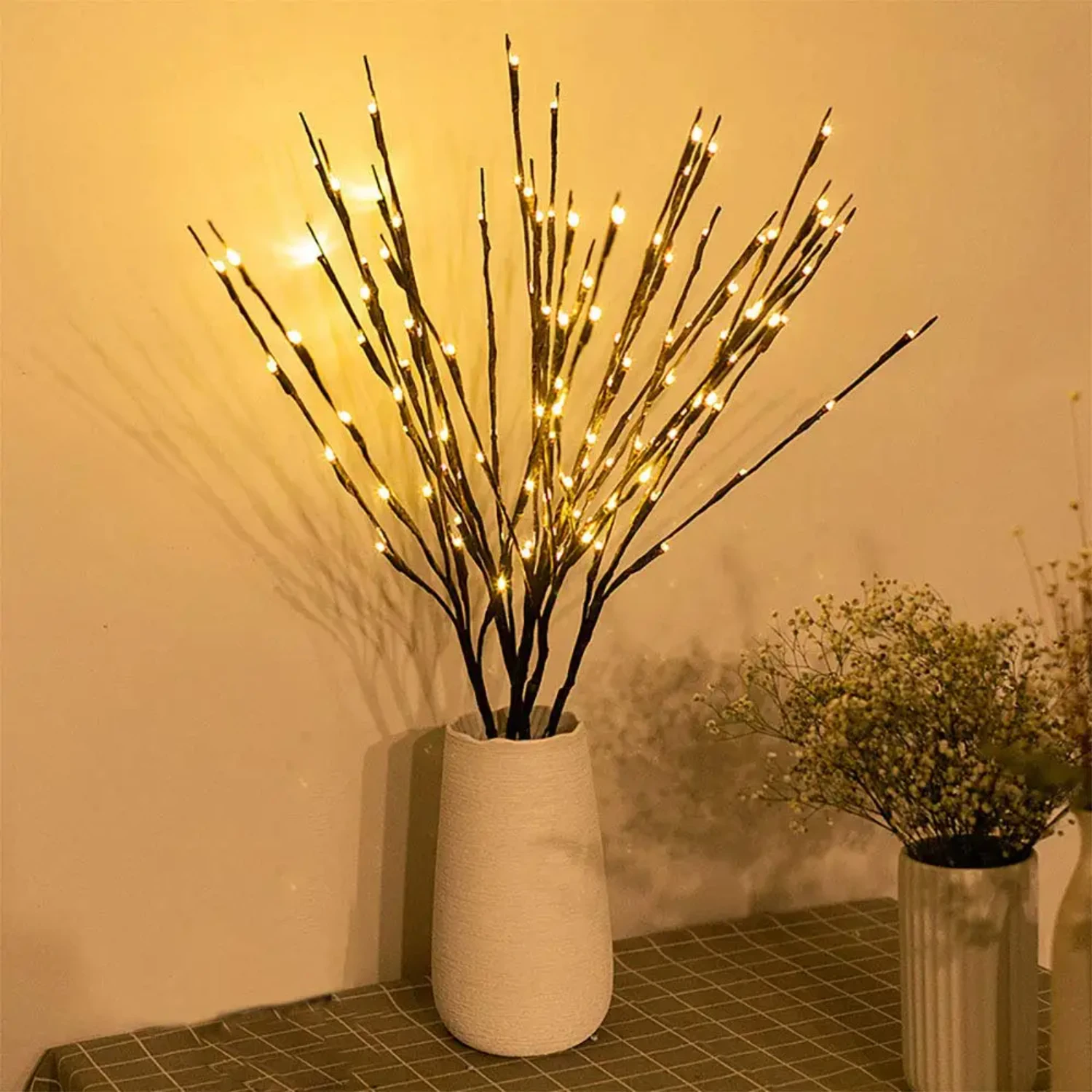 LED Willow Branch Lamp Rose Simulation Orchid Branch Lights Tall Vase Filler Willow Twig Lighted Branch   Decoration Wsb string