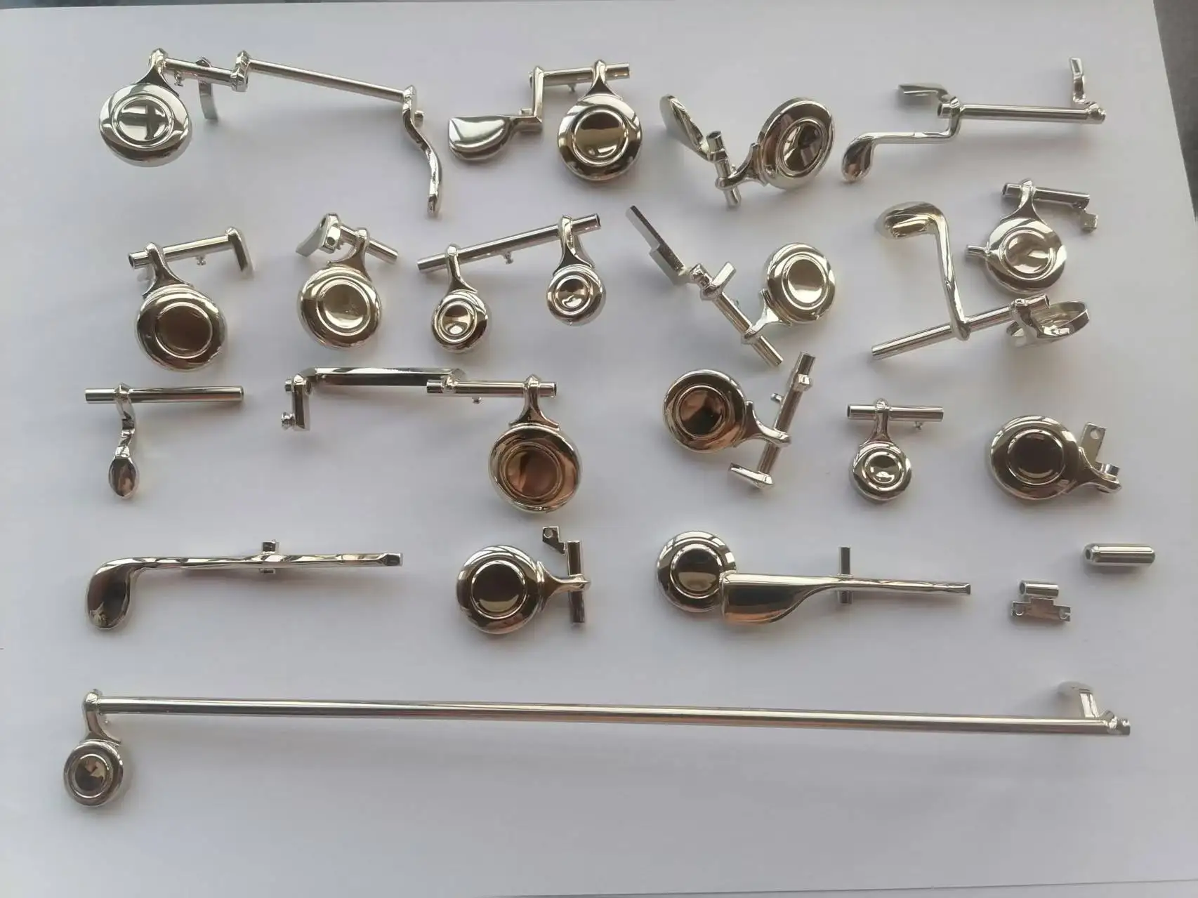 1 set of silver plated 16 closed hole flute keys, flute accessories