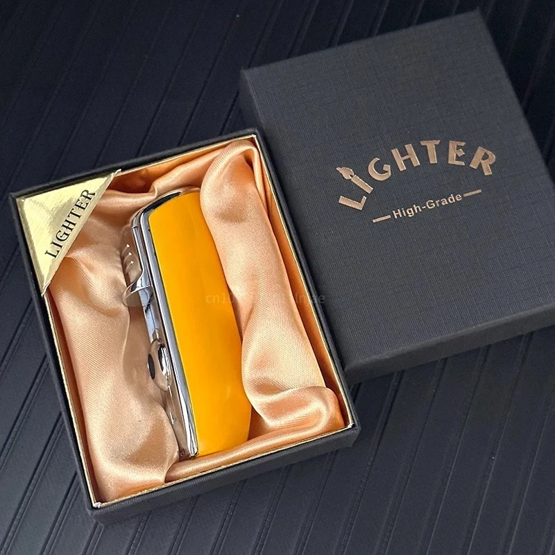 Windproof lighter three fire violent fire smoke background with cigar diamond function gift box two-in-one smoking accessories