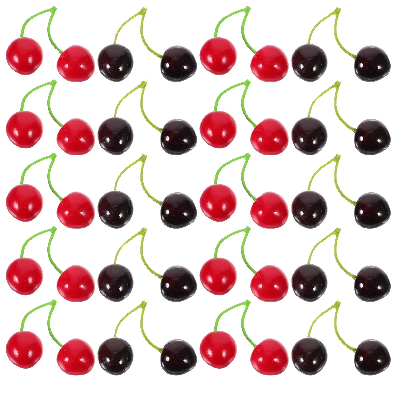 

40 Pcs naments Artificial Fake Fruit Prop Fruits Decor 2 5cm Double Fork Artificial Fruits Adornment Lifelike Red Dark Red