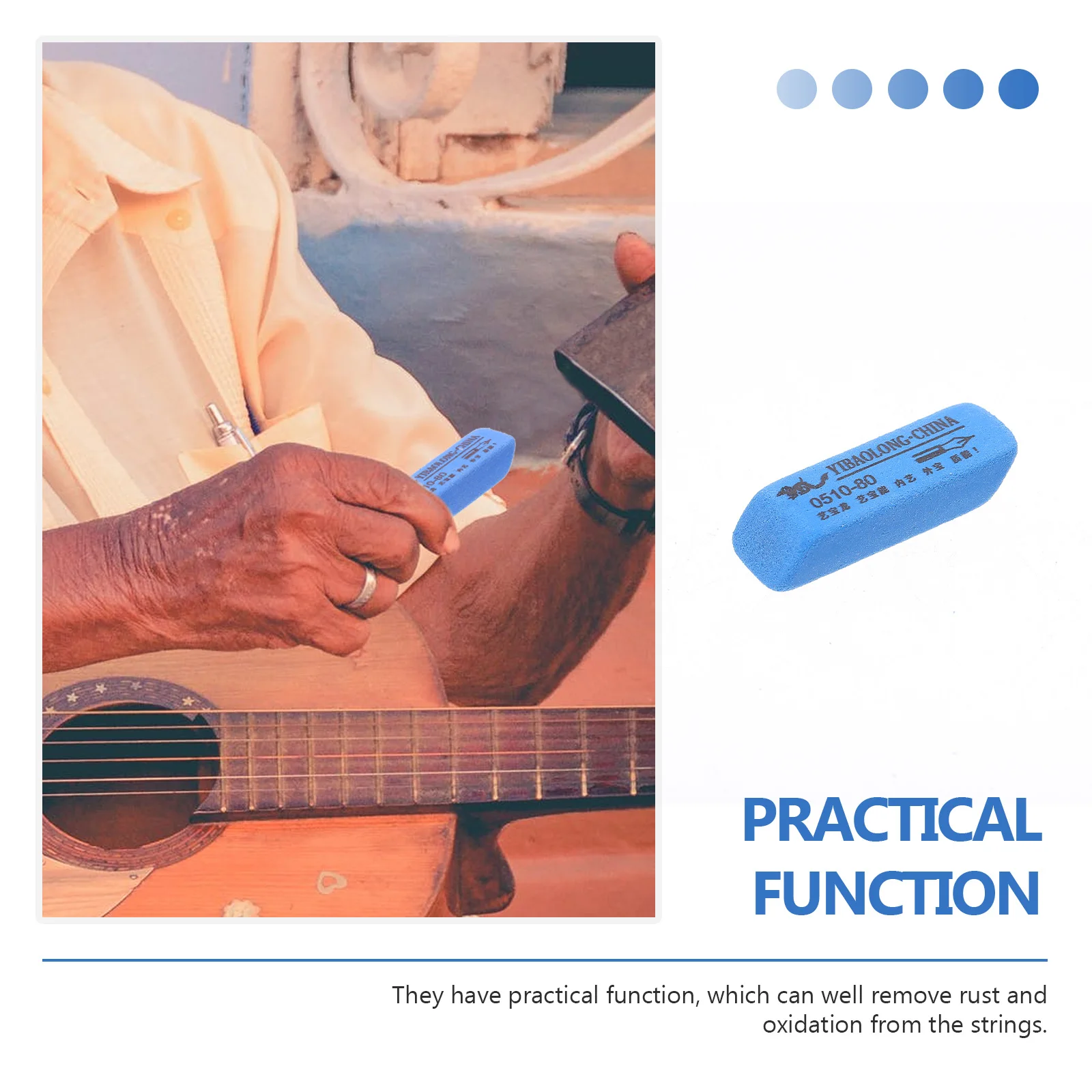 

10 Pcs Rust Removal Stick Guitar Fret Polishing Eraser Cleaner String Maintenance Tool Oxidation Remover Musical Instruments