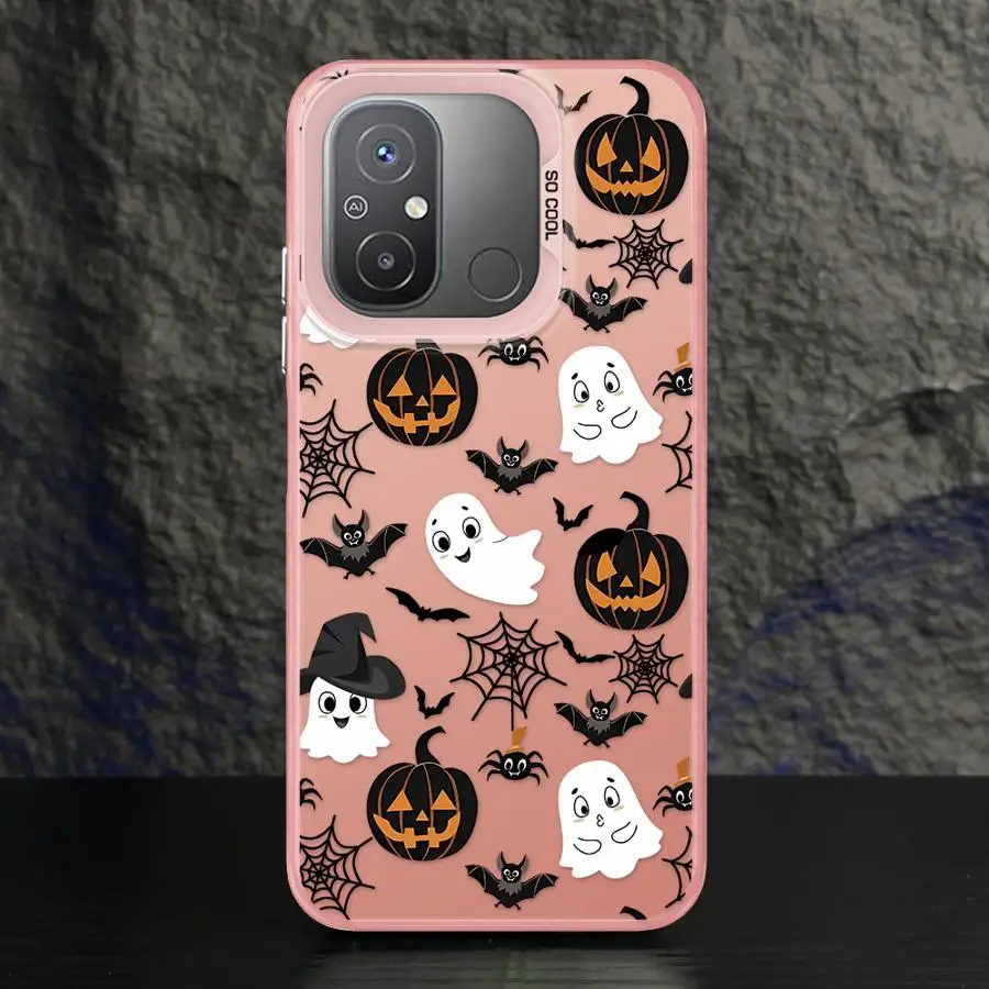 Phone Case for Xiaomi Redmi A3x 14C 12C 13C A4 A1 A3 A2 Plus 12 13 Soft Cover Halloween Bat Pumpkin Ghost