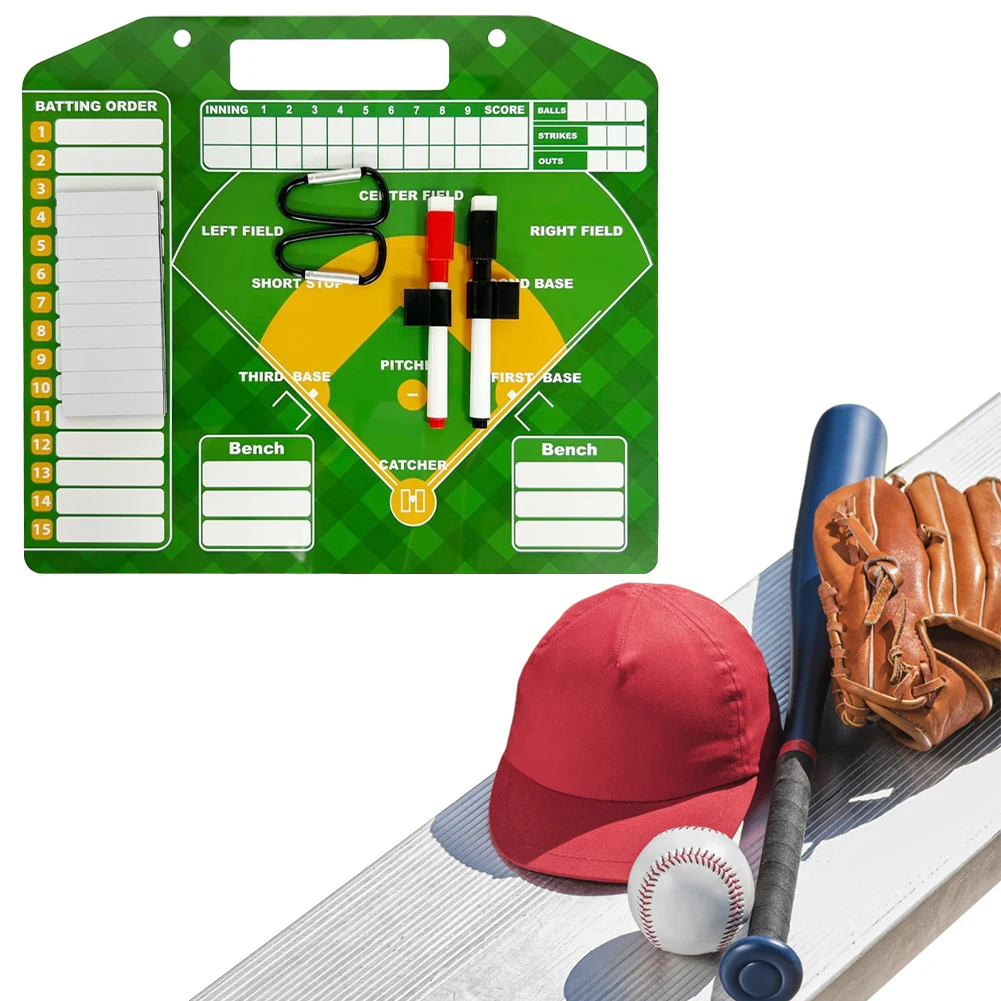 Magnetic Baseball Lineup Board Dry Erase Baseball Clipboard Softball Lineup Cards Marker Boards Baseball Coaching Accessories