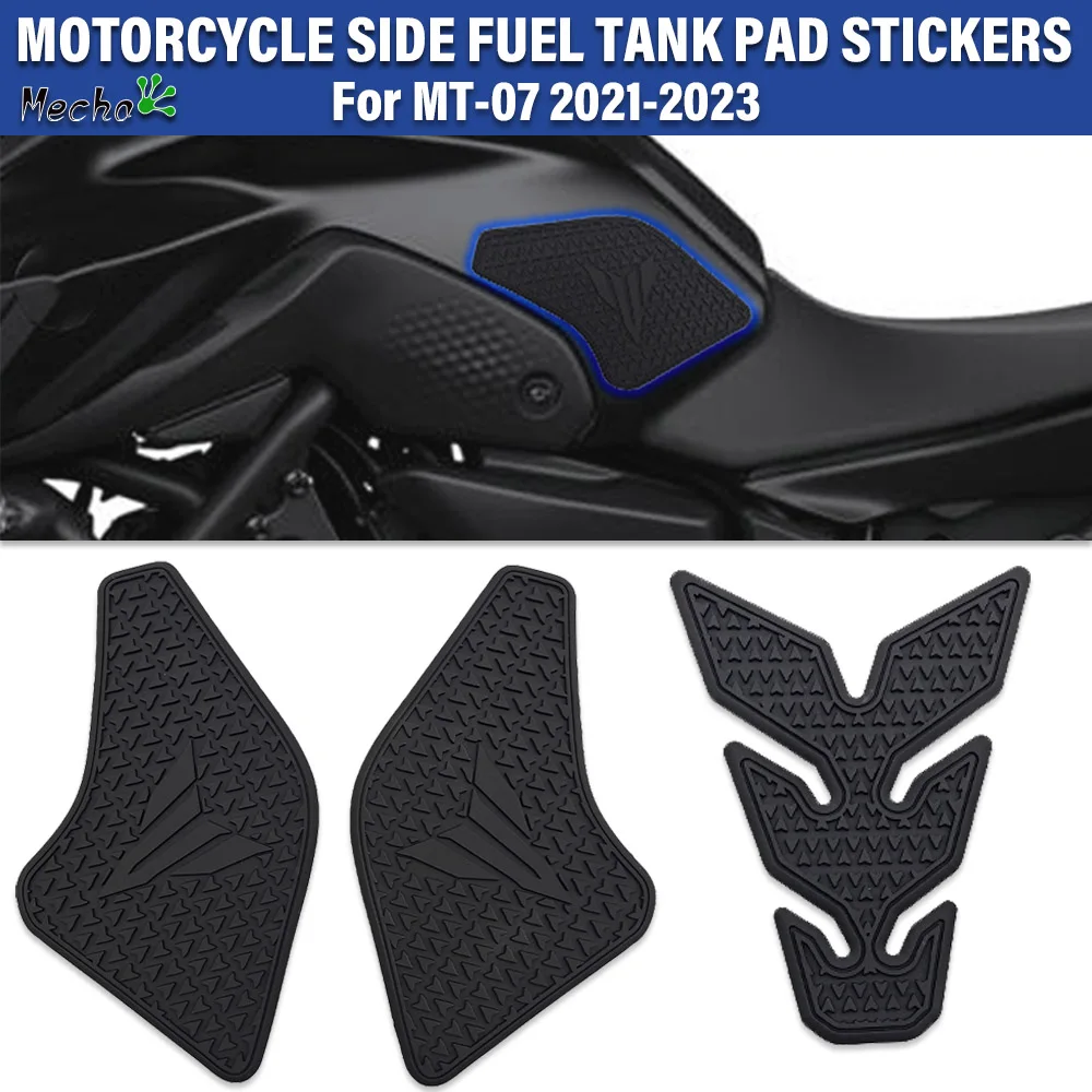 For MT07 MT-07 MT 07 2021 2022 2023 Motorcycle Anti-Scratch Side Fuel Tank Pad Fuel Tank Knee Grip Pad Side Waterproof Stickers