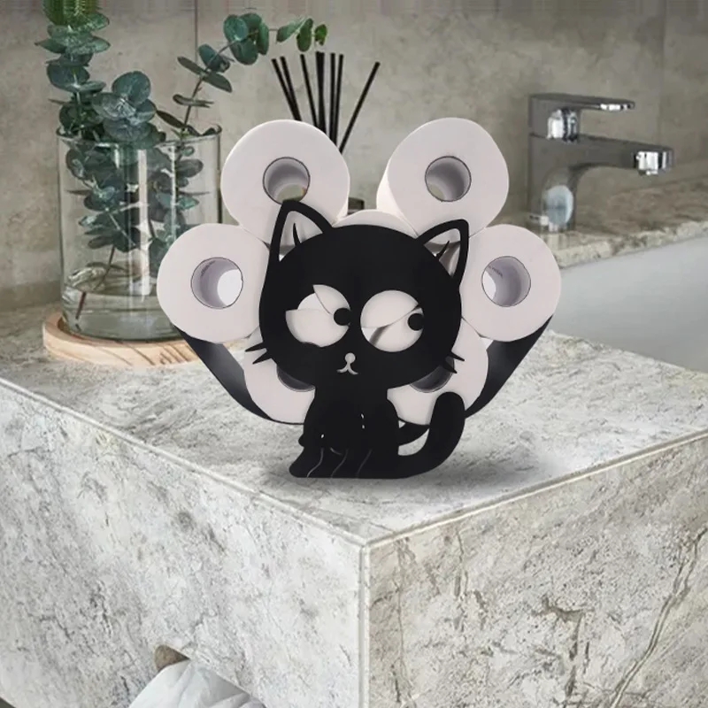 Cat Toilet Paper Holder Toilet Roll Holder Desktop Decorative Crafts Tissue Storage Roll Holder Home Decor Accessories