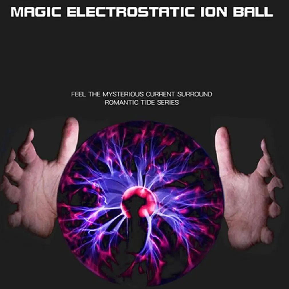 Plasma Ball Night Light para Crianças, Lava Lâmpada Fornecimento por Baterias USB e AAA, Magic Lightning Bolt, Lâmpada LED, Presente Atomológico, 3 em