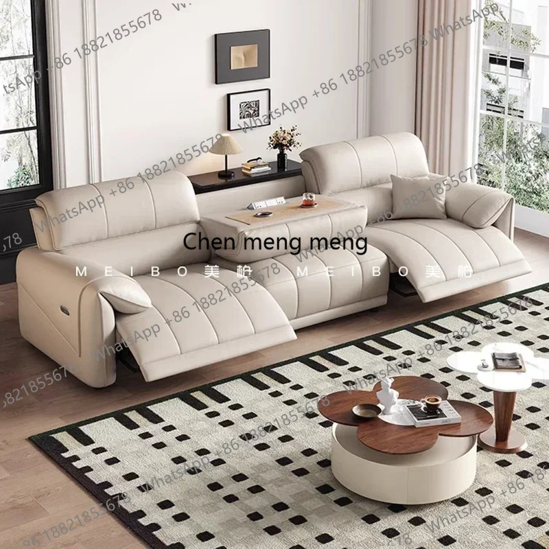 Sofás Reclinables Eléctricos de Lujo Estilo Europeo, Minimalismo Italiano, Sofá Cama Futón de Piel Sintética, Muebles para el Hogar, Sofá Cama