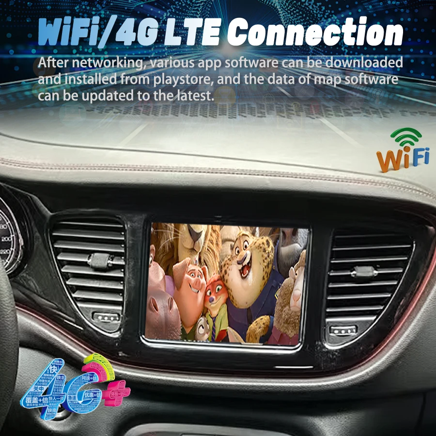 8.4" Android Screen Carplay Car Radio For Dodge Ram Challenger Chrysler 300C Jeep Compass Cherokee Commander Stereo Video Player