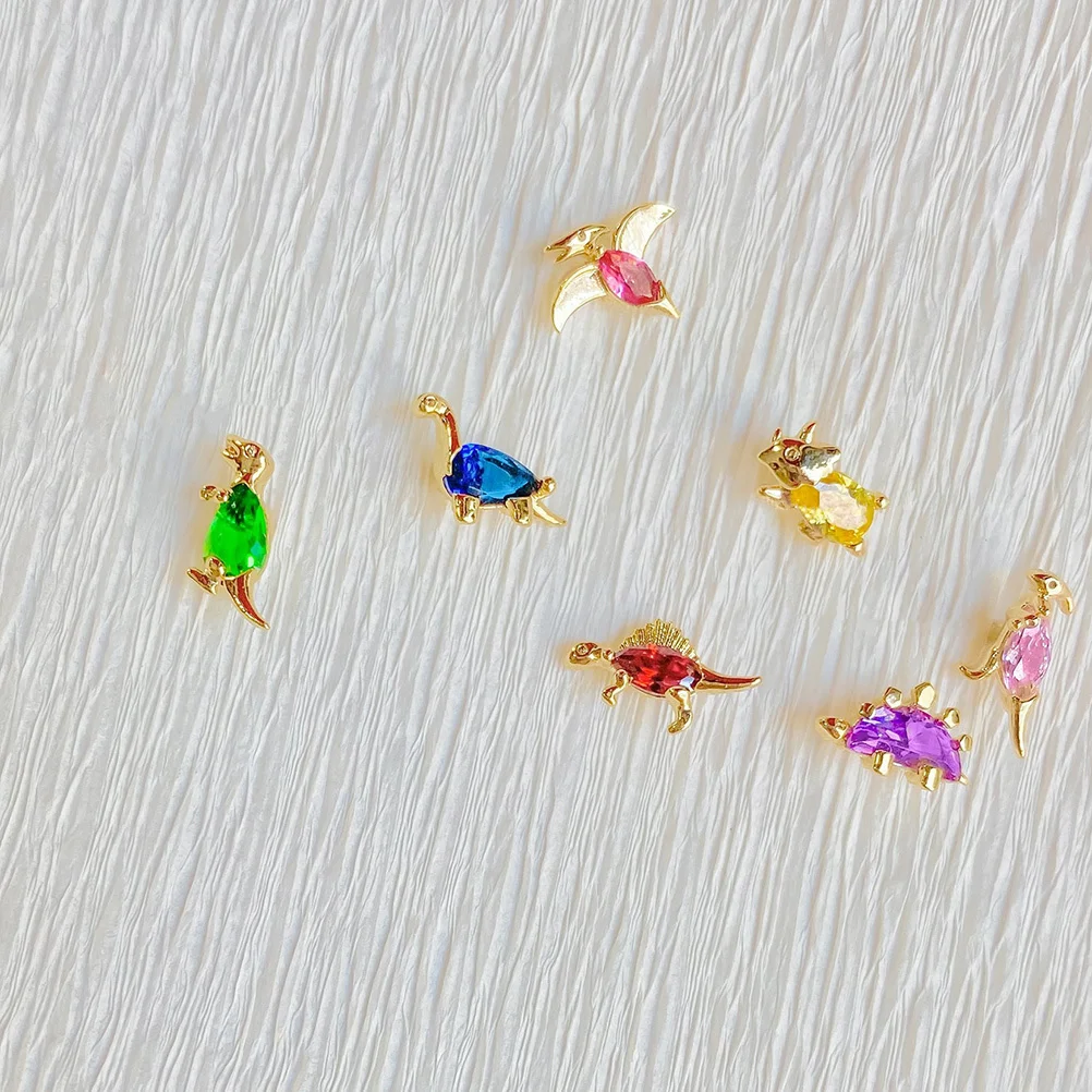 

4Pairs Cartoon Dinosaur Earrings 18K Gold Color Accessories Animal Shape Creative Ear Decorations Cartoon Earrings