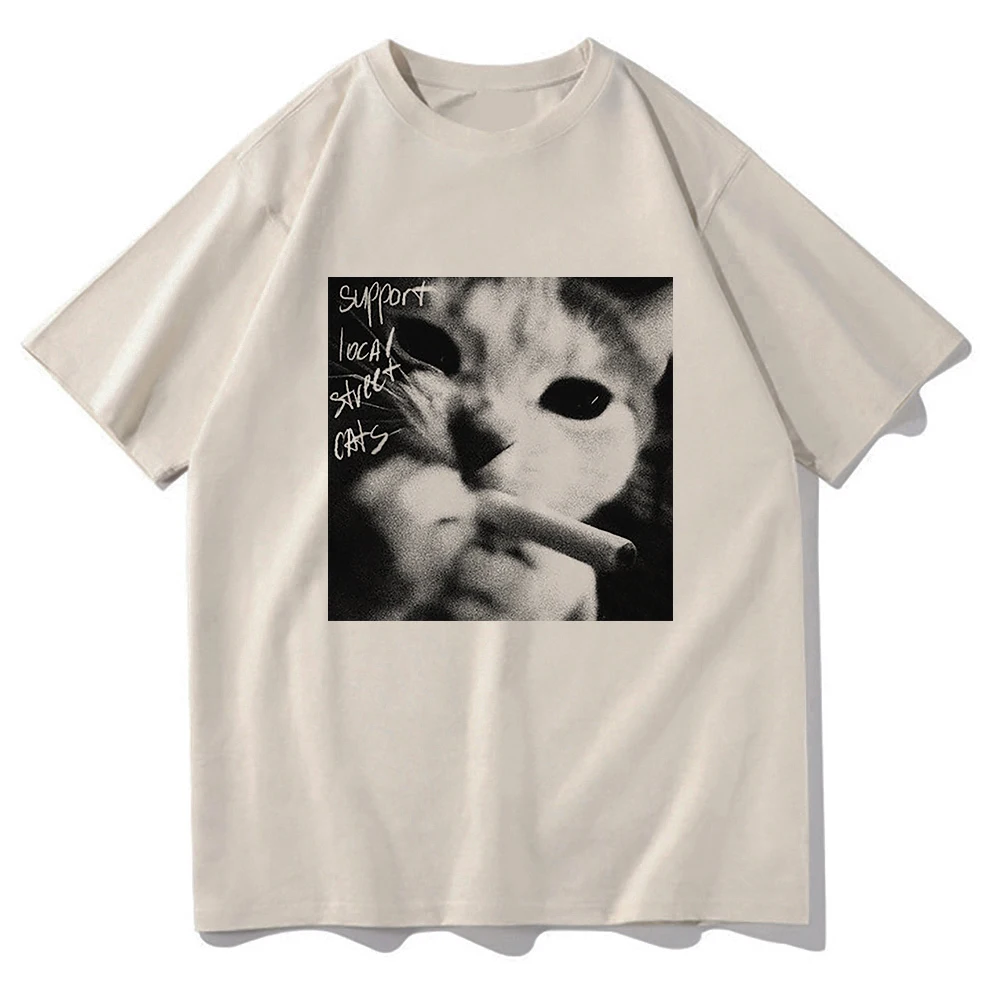 Support Local Street Cats Silly Tshirt Men/women Clothing Harajuku Clothes Vintage Unisex Tops Cotton Tees Graphic T Shirts