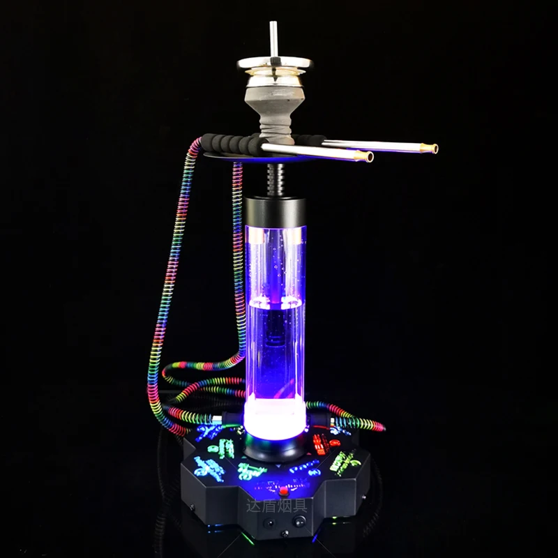 Bar KTV with light hookah complete set, bar game style pot, colorful with light dual tube