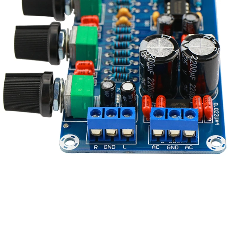 لوحة جاهزة Preamp NE5532 ، مضخم أولي ، تحكم في درجة الصوت ، متوسط المدى ثلاثي ، Bass EQ ، ديي ، تيار متناوب مزدوج ، 12 فولت-18 فولت