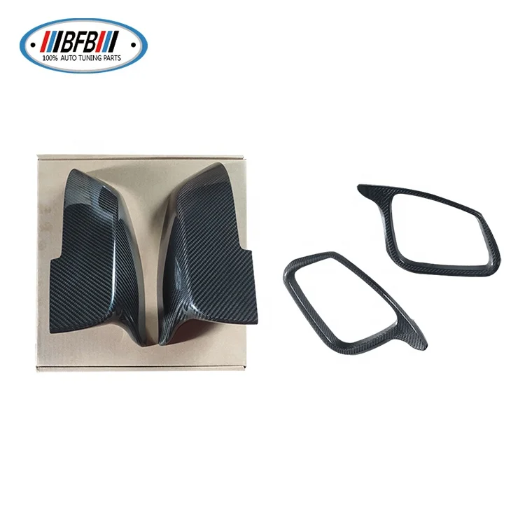 4pcs/set M Look Carbon Fiber Side Mirror Cover with Convex Protection 3M Tape Adhesive for 1/2/3/4 Series F30/F20/F32/X1/M2