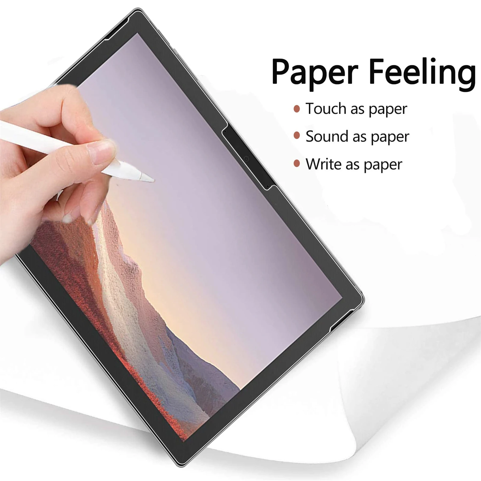 Tempered Glass Film for Surface Pro 7 Plus / Pro 7 / Pro 6 / Pro 5 / Pro 4 (12.3 inch) Screen Protector 9H Hardness 2.5D 12.3"