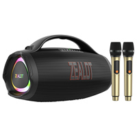 ZEALOT S98M Portable Speaker With 2 Wireless Microphones With Lights, Karaoke Microphone Supports USB/TF/AUX For Home Party