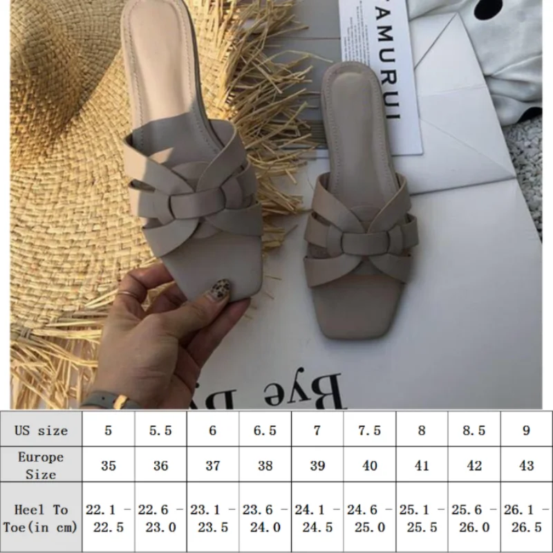 New Women Brand Slippers Summer Slides Open Toe Flat Casual Shoes Leisure Sandal Female Beach Flip Flops Big Size 41