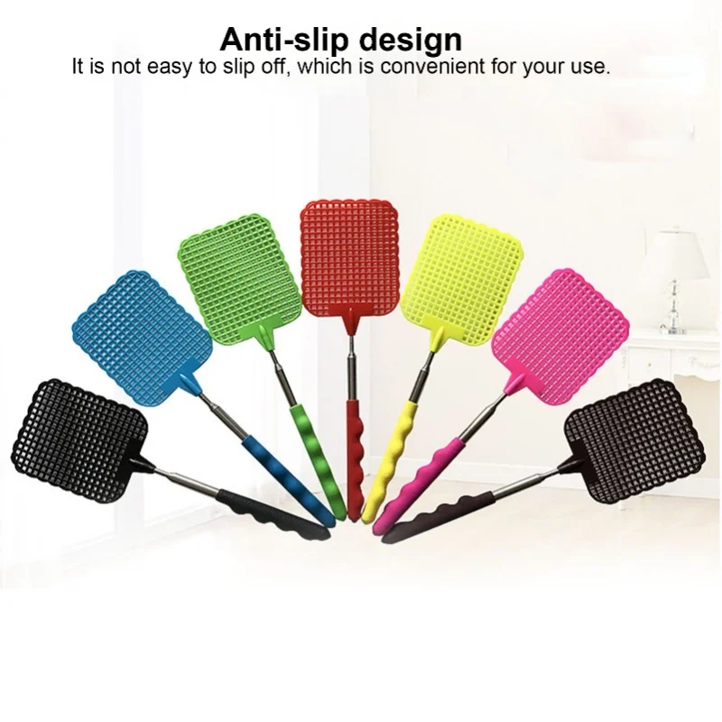 

9PCS Mini Fly Swatter With Retractable Stainless Steel Rod For Home Dormitory Camping
