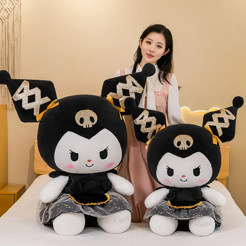 Pluszak Kawaii Kuromi Sanrio, urocza pluszowa lalka Kuromi, wypchana zabawka, słodki pluszak dla dzieci, prezent urodzinowy, uroczy prezent walentynkowy